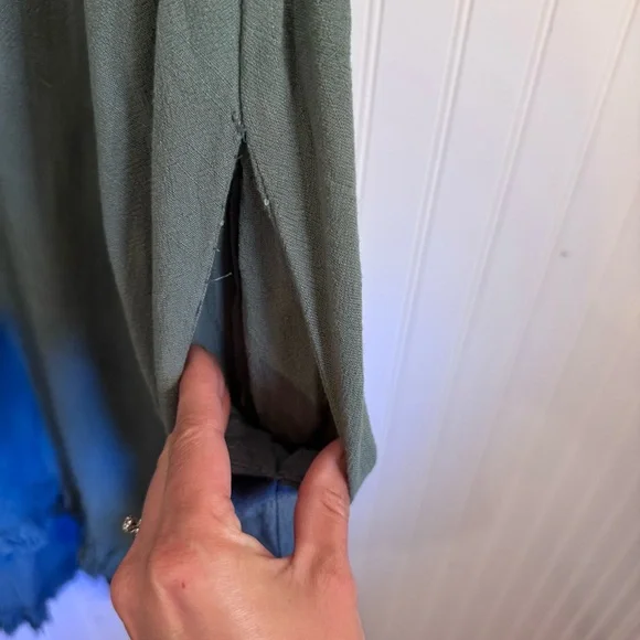 Umgee High Low Linen Cotton Blend Short Sleeve Dress Women’s Size Large - Picture 5 of 12